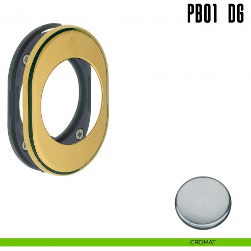 Rosetta con sottorosetta in nylon per defender 50 mm Colombo Design PB01 DG cromat