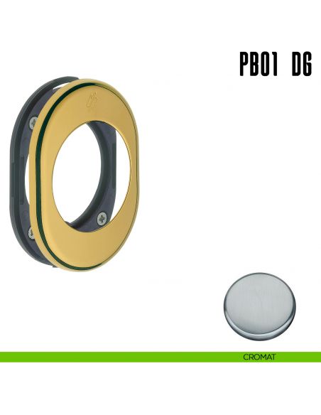 Rosetta con sottorosetta in nylon per defender 50 mm Colombo Design PB01 DG cromat