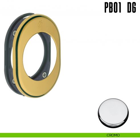 Rosetta con sottorosetta in nylon per defender 50 mm Colombo Design PB01 DG cromo