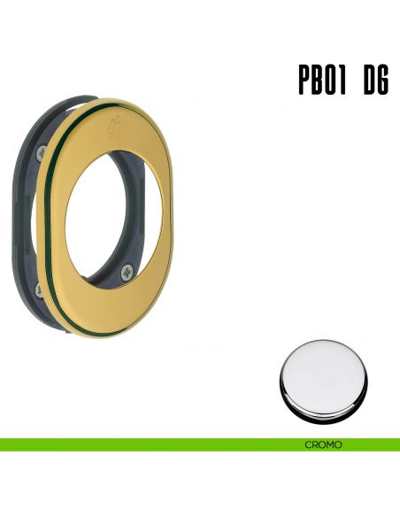 Rosetta con sottorosetta in nylon per defender 50 mm Colombo Design PB01 DG cromo