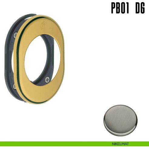 Rosetta con sottorosetta in nylon per defender 50 mm Colombo Design PB01 DG nikelmat