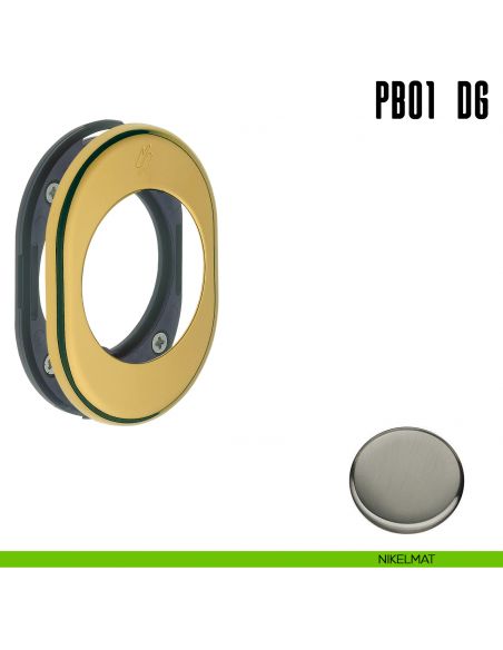 Rosetta con sottorosetta in nylon per defender 50 mm Colombo Design PB01 DG nikelmat