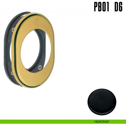 Rosetta con sottorosetta in nylon per defender 50 mm Colombo Design PB01 DG neromat