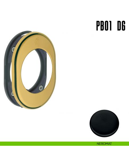 Rosetta con sottorosetta in nylon per defender 50 mm Colombo Design PB01 DG neromat