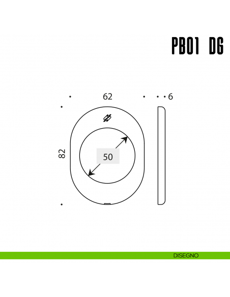Rosetta con sottorosetta in nylon per defender 50 mm Colombo Design PB01 DG disegno