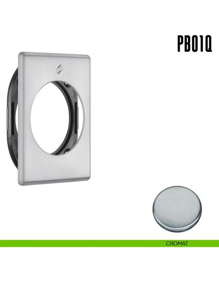 Rosetta quadrata con sottorosetta in nylon Colombo Design PB01/Q cromat