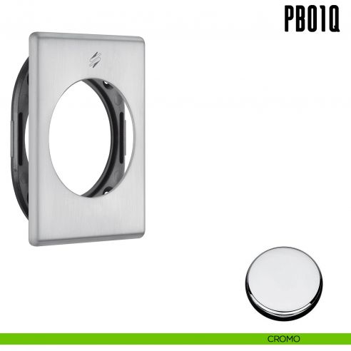 Rosetta quadrata con sottorosetta in nylon Colombo Design PB01/Q cromo