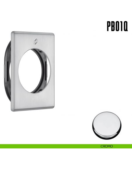 Rosetta quadrata con sottorosetta in nylon Colombo Design PB01/Q cromo