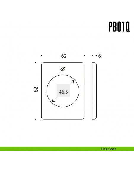 Rosetta quadrata con sottorosetta in nylon Colombo Design PB01/Q disegno