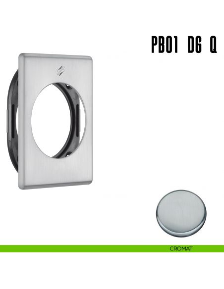 Rosetta quadrata con sottorosetta in nylon per defender 50 mm Colombo Design PB01 DG/Q cromat