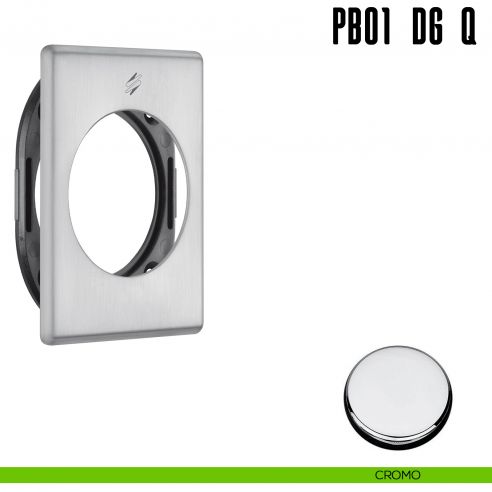 Rosetta quadrata con sottorosetta in nylon per defender 50 mm Colombo Design PB01 DG/Q cromo