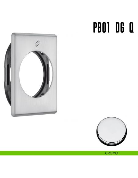 Rosetta quadrata con sottorosetta in nylon per defender 50 mm Colombo Design PB01 DG/Q cromo