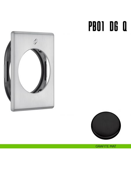 Rosetta quadrata con sottorosetta in nylon per defender 50 mm Colombo Design PB01 DG/Q grafite mat