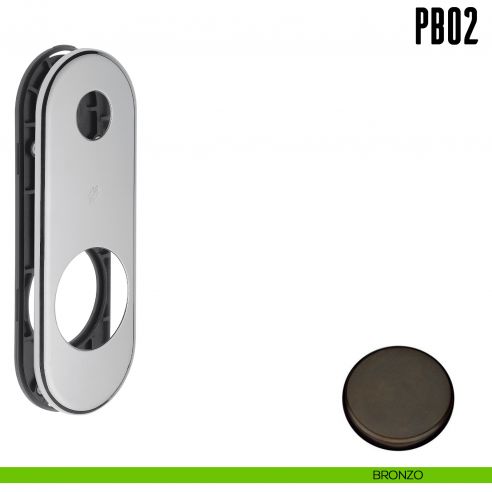 Placca interasse 85 mm con sottoplacca in nylon Colombo Design PB02 bronzo