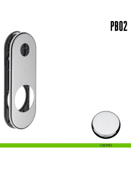 Placca interasse 85 mm con sottoplacca in nylon Colombo Design PB02 cromo