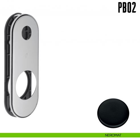 Placca interasse 85 mm con sottoplacca in nylon Colombo Design PB02 neromat