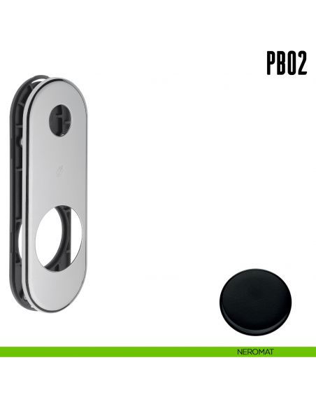 Placca interasse 85 mm con sottoplacca in nylon Colombo Design PB02 neromat