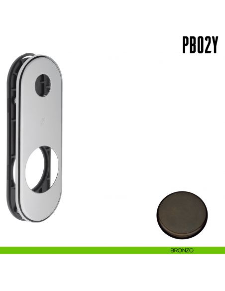 Placca interasse 93 mm con sottoplacca in nylon Colombo Design PB02Y bronzo