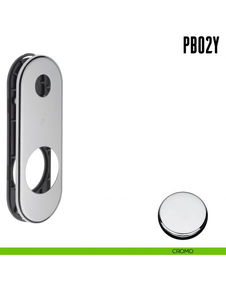 Placca interasse 93 mm con sottoplacca in nylon Colombo Design PB02Y cromo