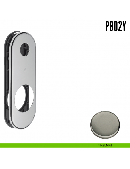 Placca interasse 93 mm con sottoplacca in nylon Colombo Design PB02Y nikelmat