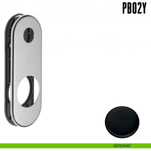 Placca interasse 93 mm con sottoplacca in nylon Colombo Design PB02Y neromat