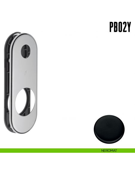 Placca interasse 93 mm con sottoplacca in nylon Colombo Design PB02Y neromat