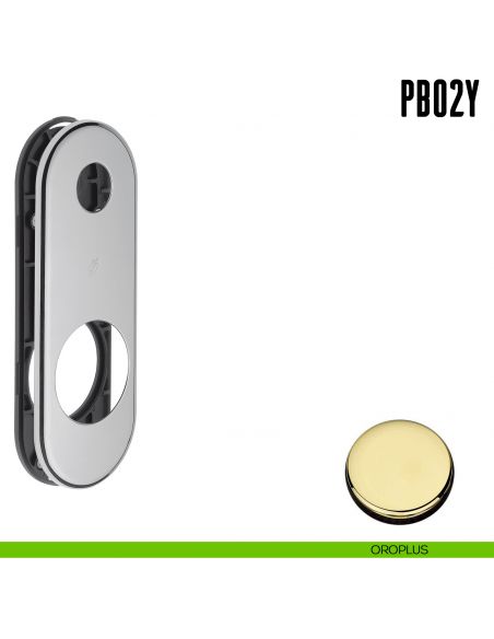 Placca interasse 93 mm con sottoplacca in nylon Colombo Design PB02Y oroplus