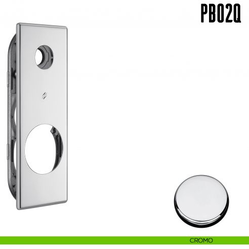 Placca quadrata interasse 85 mm con sottoplacca in nylon Colombo Design PB02/Q cromo