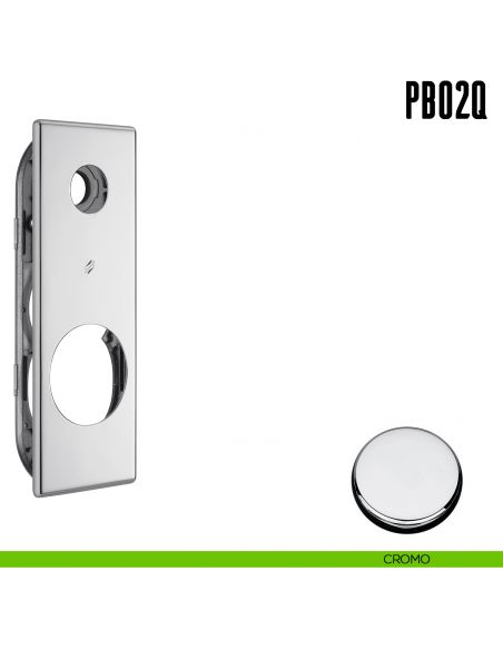 Placca quadrata interasse 85 mm con sottoplacca in nylon Colombo Design PB02/Q cromo