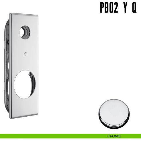 Placca quadrata interasse 93 mm con sottoplacca in nylon Colombo Design PB02 Y/Q cromo