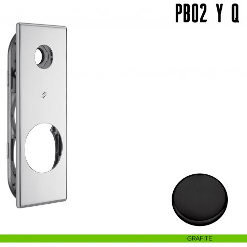 Placca quadrata interasse 93 mm con sottoplacca in nylon Colombo Design PB02 Y/Q grafite mat
