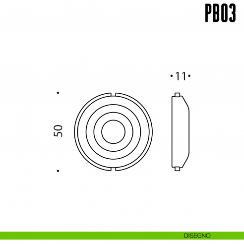 Inserto maniglia Colombo Design PB03 disegno