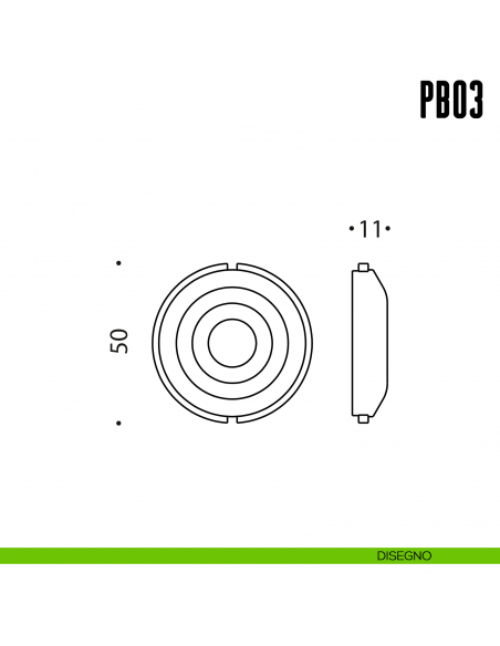 Inserto maniglia Colombo Design PB03 disegno