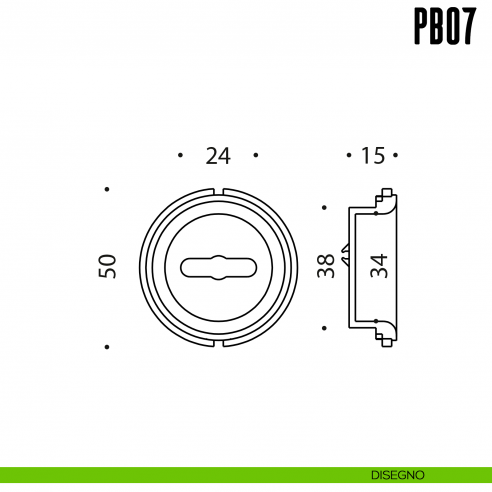 Inserto doppia mappa concavo universale compreso di copritoppa Colombo Design PB07 disegno