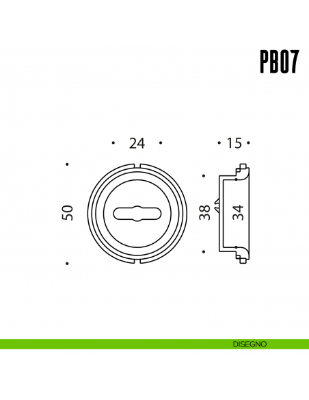 Inserto doppia mappa concavo universale compreso di copritoppa Colombo Design PB07 disegno