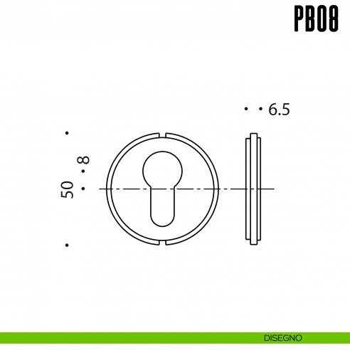 Inserto foro yale Colombo Design PB08 disegno