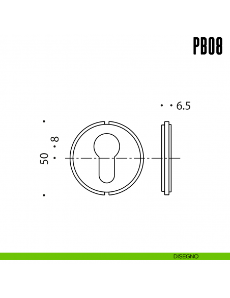 Inserto foro yale Colombo Design PB08 disegno