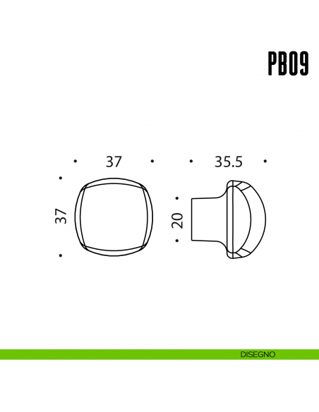 Pomolino per limitatore d'apertura Colombo Design PB09 disegno