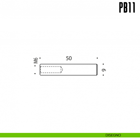 Prolunga per limitatore d'apertura 9x50 mm Colombo Design PB11 disegno