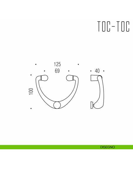 Battente per porta Toc-Toc Colombo Design disegno