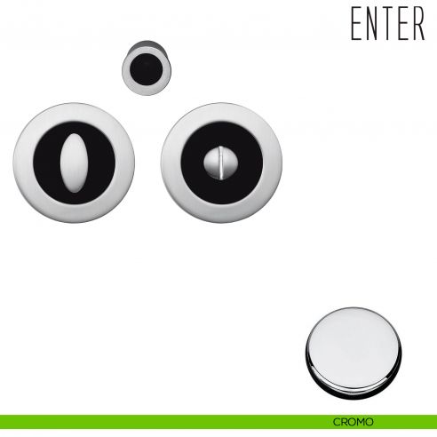 Maniglia per porta scorrevole Enter Colombo Design nottolino senza serratura cromo