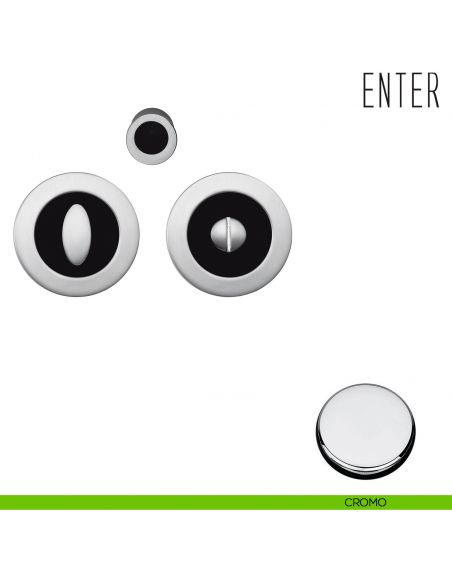 Maniglia per porta scorrevole Enter Colombo Design nottolino senza serratura cromo