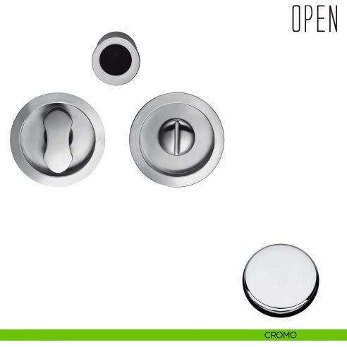 Maniglia per porta scorrevole Open Colombo Design nottolino e serratura cromo
