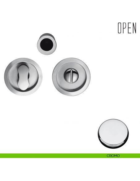 Maniglia per porta scorrevole Open Colombo Design nottolino e serratura cromo
