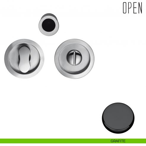 Maniglia per porta scorrevole Open Colombo Design nottolino e serratura grafite