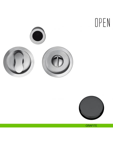 Maniglia per porta scorrevole Open Colombo Design nottolino e serratura grafite