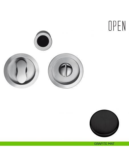 Maniglia per porta scorrevole Open Colombo Design nottolino e serratura grafite mat
