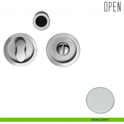 Maniglia per porta scorrevole Open Colombo Design con nottolino senza serratura biancomat