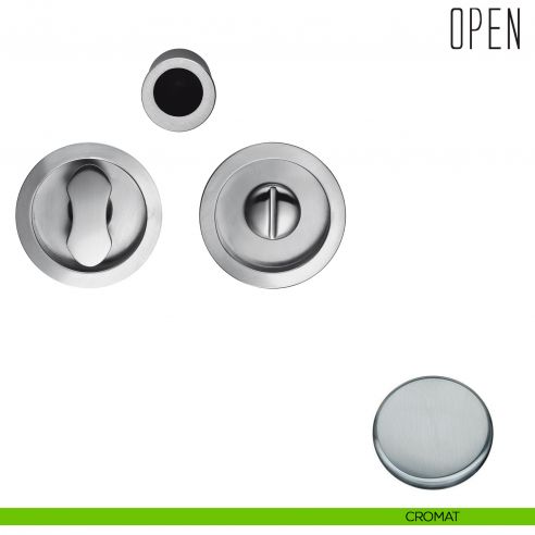 Maniglia per porta scorrevole Open Colombo Design con nottolino senza serratura cromat