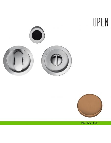 Maniglia per porta scorrevole Open Colombo Design con nottolino senza serratura vintage mat